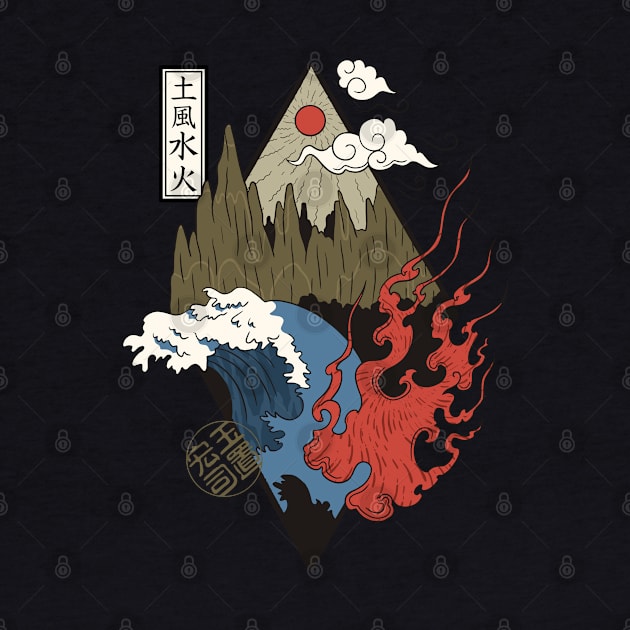 Four Elements Beautiful Japanese Composition by jonathanptk